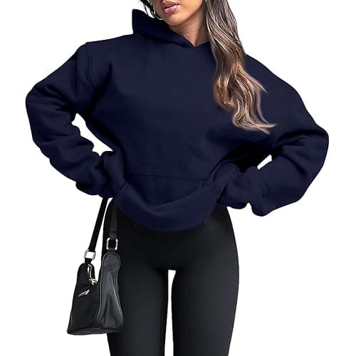 Oversized Hoodies for Women Pullover Fall Loose Comfort Fleece Hoodie Cozy Plain Hooded Sweatshirt Cute Sweat Shirts thumbnail 4