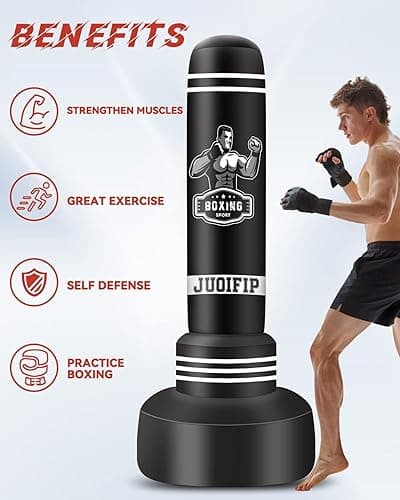 Freestanding Punching Bags for Adults - 175cm Heavy Punching Bag with Stand - Men Standing Boxing Bag Inflatable Kickboxing Bag for Training MMA Muay Thai Fitness thumbnail 6