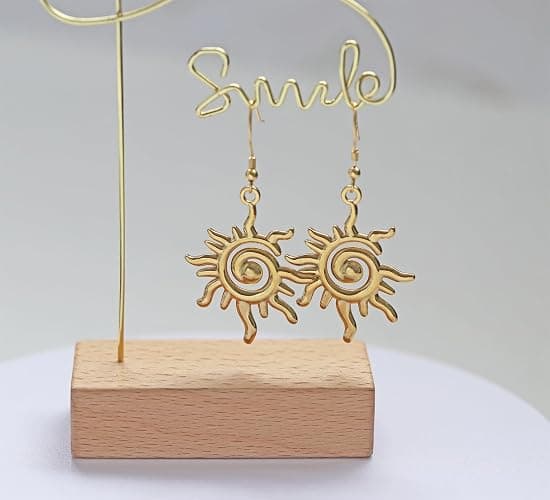 Sunburst Earrings for Women with 925 Sterling Silver Hooks,Hypoallergenic Sun Dangle Earring Boho Jewelry Gift thumbnail 2