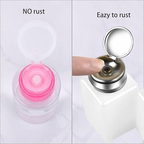 Pack of 3 Nail Polish Remover Pump Empty Dispenser Bottle for Alcohol, Nail Polish and Makeup Remover, 150ml(5.10z), Hotpink Top Cap thumbnail 5