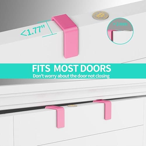 HapiRm Over Door Organizer Storage - Hanging Door Organizer with 4 Metal Large Capacity Baskets and Adjustable Coat Hook for Bathroom Bedroom Kitchen Pantry Closet Cabinet thumbnail 6