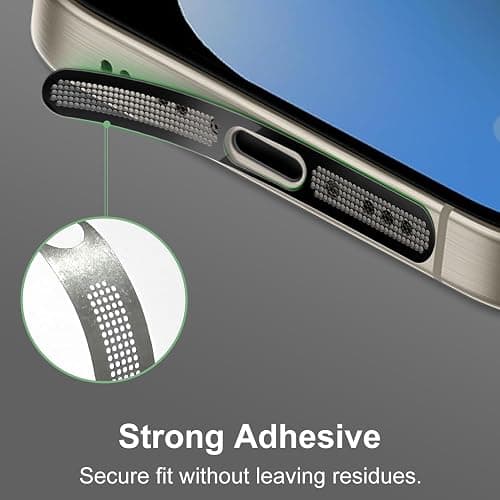 USB C Dust Plug Phone Speaker Dust Cover and Anti Dust Cover Protector Cap | for iPhone 17/16/16 Pro/16 Pro Max/iPhone 15/15 Pro/Pro Max – Black thumbnail 3