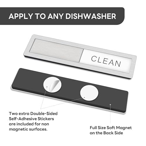 KitchenTour Dishwasher Magnet Clean Dirty Sign, Premium Stainless Steel Clean Dirty Magnet for Dishwasher Funny, Strong Magnet Non-Scratch Dishwasher Sign Kitchen Decor and Accessories thumbnail 6