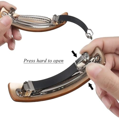 DODUOS 3PCS Barrettes for Women, Hair Clips for Thick Hair, Retro Classic Large French Clip, Slides for Fine Hair thumbnail 2