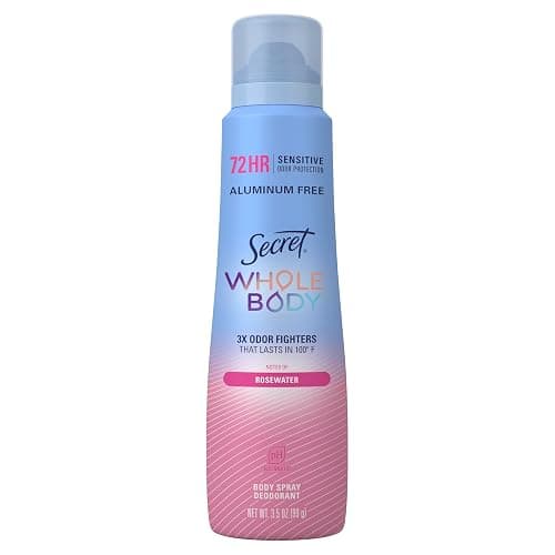 Secret Whole Body Deodorant for Women, Rosewater Scent, Aluminum Free Deodorant Spray, 72 HR Odor Protection, 3.5 oz thumbnail 10