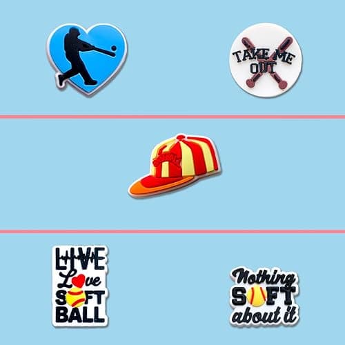 Zanerolan 20 25Pcs Sports Ball Shoe Decoration Charms for Clog, Baseball Softball Basketball Hockey Cheer Gymnastics Fitness Charms thumbnail 5