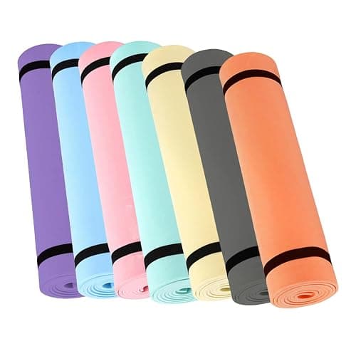 Sodeber Non Slip Exercise Mat 180x50cm 6mm Lightweight NBR Yoga Pilates Fitness Mat Double Sided Cushion Workout for Stretching Training Portable Sports Equipment thumbnail 3