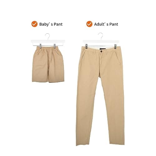 Amazon Basics Durable Wooden Pants and Skirt Hangers with Clips, Closet Organizer, White, 10-Pack thumbnail 3