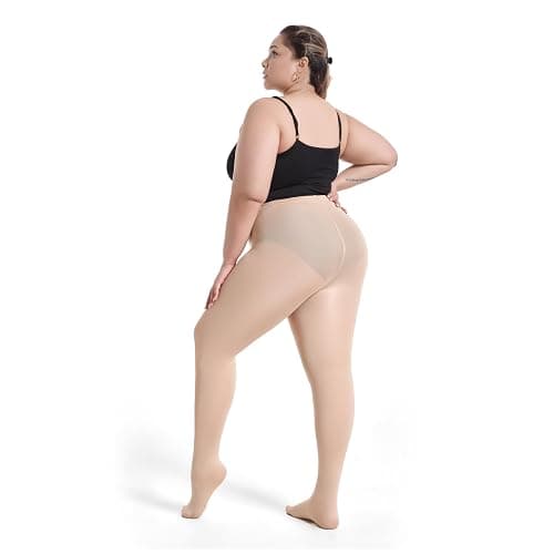 Frola Plus Size Fleece Lined Tights Women Winter Warm Thermal Tights, 11+ Colors High Waisted Opaque Pantyhose thumbnail 6