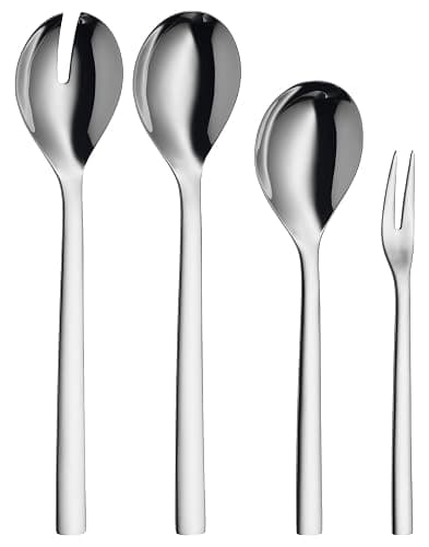 WMF Nuova Servierbesteck Set 4-teilig, Salatbesteck, Servierlöffel, Serviergabel, Cromargan Edelstahl poliert, spülmaschinengeeignet - Image 1