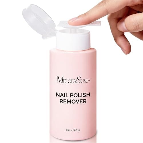 MelodySusie Acetone Nail Polish Remover, 240ML Professional Soak off Gel Nail Polish Remover with Aloe Scent, Quickly & Powerful Remover with Pump for Nail Polish Acrylic Dip Powder, 8 Fl Oz - Image 1