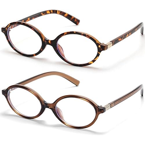 ViewJoy Retro Oval Blue Light Glasses for Women Fashion Computer Glasses Bluelight Blocking Eyewear Vintage Frame - Image 1