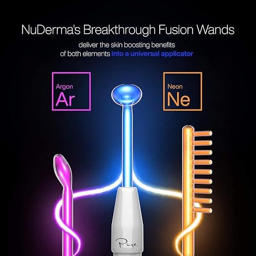 Pure Daily Care NuDerma Clinical Portable Skin Therapy Wand, Machine with 6 Fusion Neon + Argon Wands – Anti Aging - Clarifying - Skin Tightening & Radiance - Wrinkle Reducing thumbnail 2