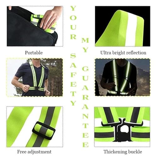 DRESBE Reflective Vest Gear Unisex Warning Vests Adjustable Laser Safety Band for Night Running Cycling Jogging Walking thumbnail 6