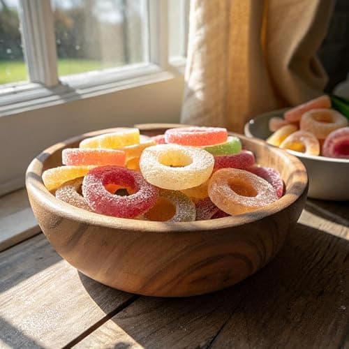 Albanese World's Best Gummi Peach Rings | 8oz of Candy | Gluten Free, Fat Free, Soft and Chewy Gummy | Perfect as a Drink Garnish for Parties, Including in a Dessert Bar, and Crafts with Kids thumbnail 6