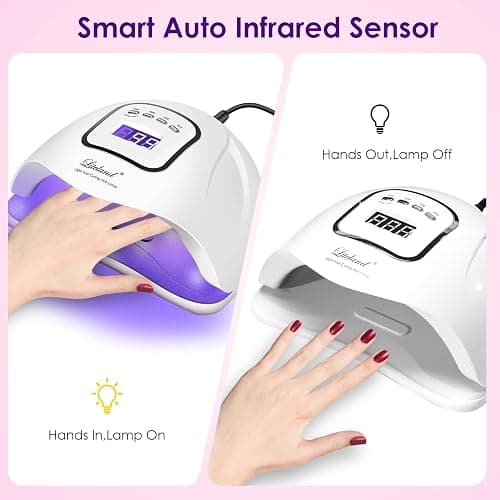 Liteland UV Gel Nail Lamp,150W UV Nail Dryer LED Light | for Gel Polish-4 Timers Professional Nail Art Accessories,Curing Toe Nails thumbnail 5
