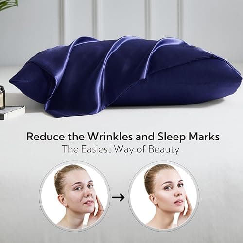 Candoury Satin Silk Pillowcase for Hair and Skin, Queen Size Set of 2 Pillow Cases, Soft Silky Pillow Covers 2 Pack with Envelope Closure (20x30, black) thumbnail 6