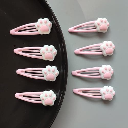 RDTGHY 4Pcs Cat Paw Hair Clips Pink Y2K Kawaii Hairpins for Women Girls Hair Accessories thumbnail 5