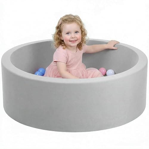 Wilwolfer Foam Ball Pit for Toddlers, Large Baby Ball Pit for Babies with Soft Memory Sponge, Indoor Outdoor Baby Playpen, Kids Play Ball Pool, Gift Toys for Infants Boys and Girls (Gray, NO Balls) thumbnail 4