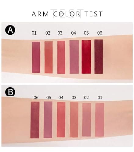 6Pcs Matte Liquid Lipstick Makeup Set, Matte liquid Long-Lasting Wear Non-Stick Cup Not Fade Waterproof Lip Gloss (Set A) thumbnail 5