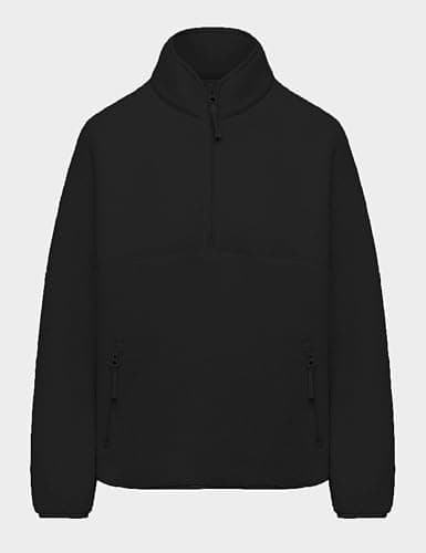 Fleece Pullover Sherpa Jacket - SIZE LARGE - COLOR BLACK thumbnail 8