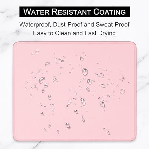 Hsurbtra Mouse Pad, Premium-Textured Square Mousepad 10.2 x 8.3 Inch, Stitched Edge Anti-Slip Waterproof Rubber Pretty Cute Computer Mat for Office Gaming Laptop Women Kids Pink thumbnail 5
