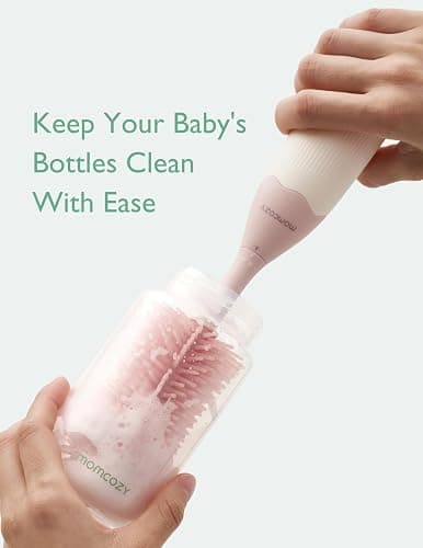 Momcozy Bottle Brush Kit, Innovative Push-Press Design for Better Cleaning - Baby Bottle Cleaner Brush for Baby Bottle, Breast Pumps, Nipples, and More - Can Generate Foam for Better Cleaning, Pink thumbnail 7