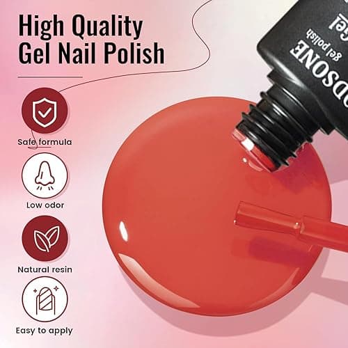 JODSONE Gel Nail Polish Kit with U V Light 32 Colors Gel Polish Nail + 4 Functional Adhesive Bottles Kit Soak Off Manicure Tools Gifts for Women thumbnail 10
