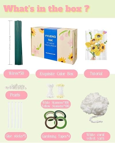 YYUENG TAK 1000 Pcs Pipe Cleaners Flower Kit, 18 Colors Chenille Stems with Complete Accessory Set & Instruction, Pipe Cleaners Craft, Art and Craft Supplies, DIY Art Projects Creative Gift thumbnail 3