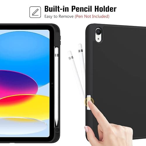 ProCase for iPad (A16) 11th Generation 11 Inch 2025/ iPad 10th Generation 10.9 Inch 2022 Case with Pencil Holder, Hybrid Cover with Soft TPU Back, Supports Touch ID, Auto Wake/Sleep -Black thumbnail 3