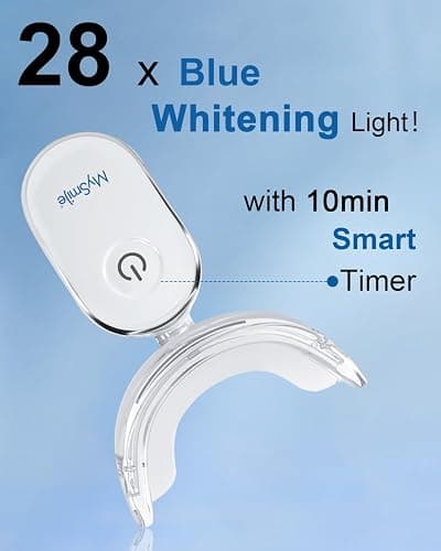 MySmile Teeth Whitening Accelerator Light, 28 LED Blue Light, Each 10 Minutes, USB Charger, Mouth Trays, 1 Pcs LED Light & 4ml Gel thumbnail 5