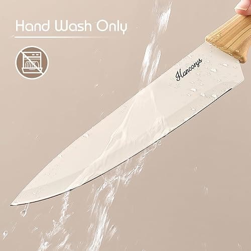 Hancorys Knife set, 13 Pieces Kitchen Knives Set, Nonstick Ceramic Anti-Rust Coating and Blade Guard, Holiday Gifts for Kitchen, Camping Essentials thumbnail 5