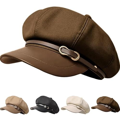 Busnos Newsboy Hats for Women and Men Beret Women's Hats & Caps Fall and Winter Womens Hat y2k Hat Women's Octagonal Cap - Image 1