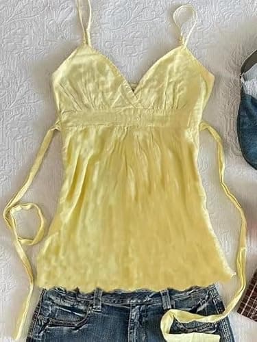 Emo Coquette Cropped Top Grunge 2000s Spaghetti Strap Tops Streetwear Vintage Camisole Y2k Cheetah Tops thumbnail 2