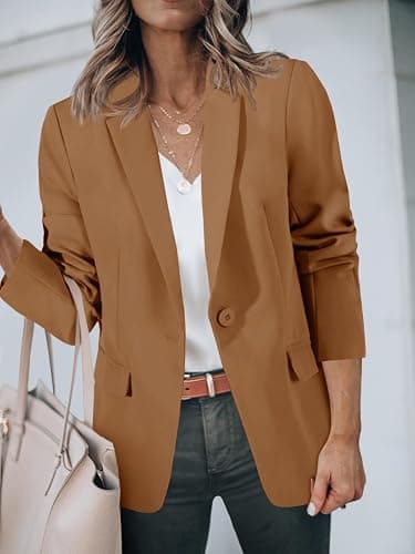 Cicy Bell Womens Casual Blazers Open Front Long Sleeve Work Office Suit Jackets Blazer thumbnail 4