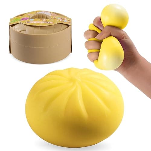 Squishy Dumpling Sensory Toys Mystery Dumpling Squishy Stress Relief Fidget Easter Gifts for Kids & Adults Anxiety Relief Squeeze Toy for Boys and Girls Easter Basket Stuffers for Teens(Yellow) - Image 1
