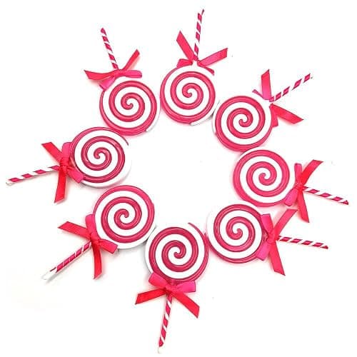 CCUUHJ 12Pcs Christmas Candy Cane Plastic Candy Decorations Peppermint Ornaments for Christmas Tree Candy Lollipop Craft Decor for Xmas Home Party Supplies (Pink) thumbnail 3