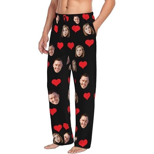Custom Pajama Pants with Pockets for Women Men Personalized Plaid PJ Pants with Face Photo Christmas Pajamas Multi Size thumbnail 2