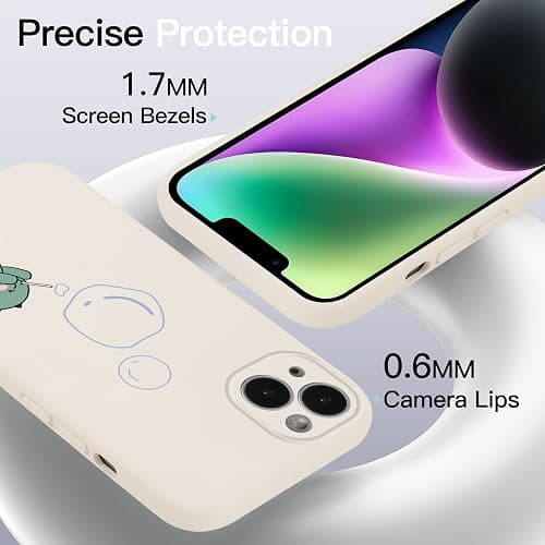 Aoldimu Aesthetics Green Dinosaur Phone Case for iPhone 14 Case Compatible with Magsafe Slim Soft Silicone Shockproof Protective Girly Funda with Dinosaur Pattern for iPhone 14 6.1 Inch thumbnail 5