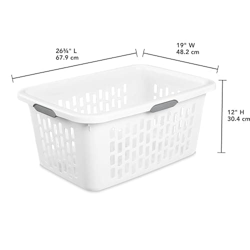 CNEIESD 2-Bushel Plastic Laundry Hamper with 4 Ergonomic Handles – BPA-Free, Spacious Design for Household Use, White thumbnail 3