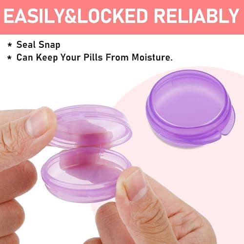 4 Pcs Mini Pill Organizer Small Pill Box Cute Portable Pill Case for Pocket Purse Travel Storage Containers Earplug Case Medicine Dispenser Vitamin Holder(Blue+Pink+Purple+Green) thumbnail 6