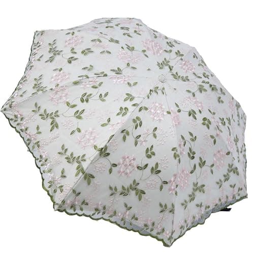 Aikelai Embroidery Floral Lace Umbrella for Women/Girls, UV Umbrellas for Sun Protection,Folding Compact Umbrella,Portable Fancy Umbrella for Travel thumbnail 6
