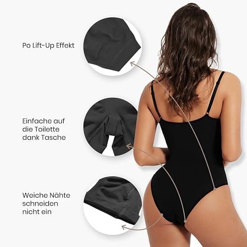 creamy fabrics Damen Figurformender Shapewear Bodysuit mit Slip-Rückenteil – Starke Kompression für Bauch & Taille – Nahtloser Body mit Po-Lifting & Verstellbaren Trägern thumbnail 8