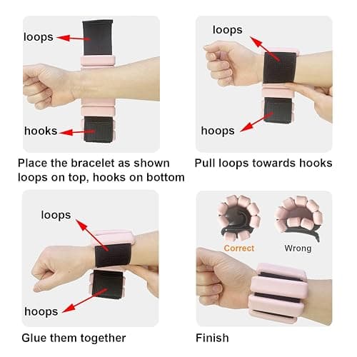 Wearable Wrist & Ankle Weights - (1LB/2LB/4LB), Silicone Bracelet Wrist Bangles for Men Women, Workout Resistance Weights for Exercise,Jogging,Yoga,Gym,Strength Training thumbnail 6