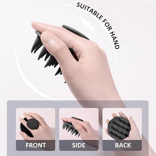 Generic Scalp Massager Shampoo Brush with Soft Silicone Bristles - Scalp Scrubber Tool for Hair Growth and Scalp Care, Black thumbnail 3