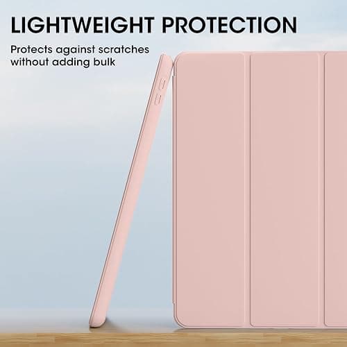Lsmmpoba Case for iPad 9th/8th/7th Generation 10.2 inch (2021/2020/2019) with Pencil Holder, Smart Stand Cover with Soft TPU Back, Auto Sleep/Wake, Pink thumbnail 6