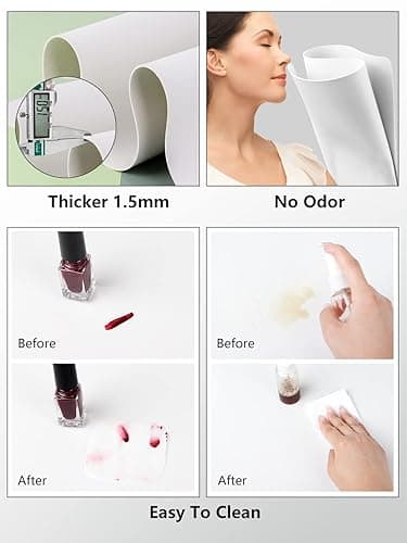 (MAT ONLY) Nail Art Table Mat, Nail Arm Rest Pad for Acrylic Nails, Soft Microfiber PU Leather Nail Mat for Table, Foldable Nail Hand Rest Pillow Manicure Pad, Acrylic Nail Desk Mat for Nail Cushion - White thumbnail 5