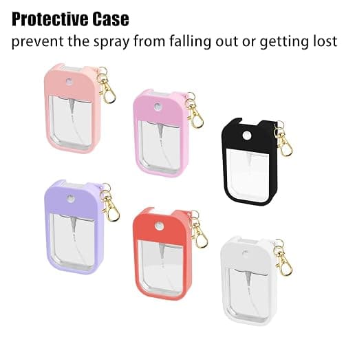 CFtone Silicone Case for Touchland Hand Sanitizer Spray 1 FL OZ., Stylish Protective Cover with Keychain for Touchland Power Mist and Glow Mist Hanging Portable Accessory (TL Silicone case-Pink) thumbnail 9