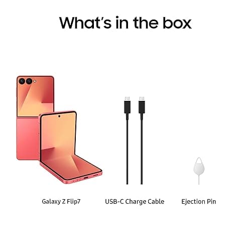 Samsung Galaxy Z Flip7 Cell Phone, 512GB AI Smartphone, Unlocked Android, Long Battery Life, 2025, US 1 Yr Manufacturer Warranty, Coral Red - Coral Red - Large Storage - Flip7 - Phone Only thumbnail 11