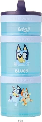 Whiskware Bluey Stackable Snack Containers for Babies, Toddlers, and Kids, 3 Stackable Snack Cups for School and Travel, Cupholder Friendly, Bluey and Bingo! Let’s Do This! - Image 1
